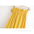 Women Pleated Long Skirt With Belt Dress